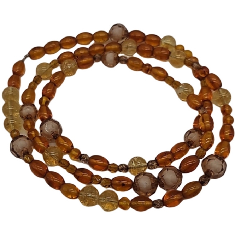 orange beaded necklace - Picture 3 of 7